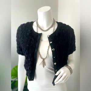 Twelve by twelve Flower tulle black short cardigan size Medium